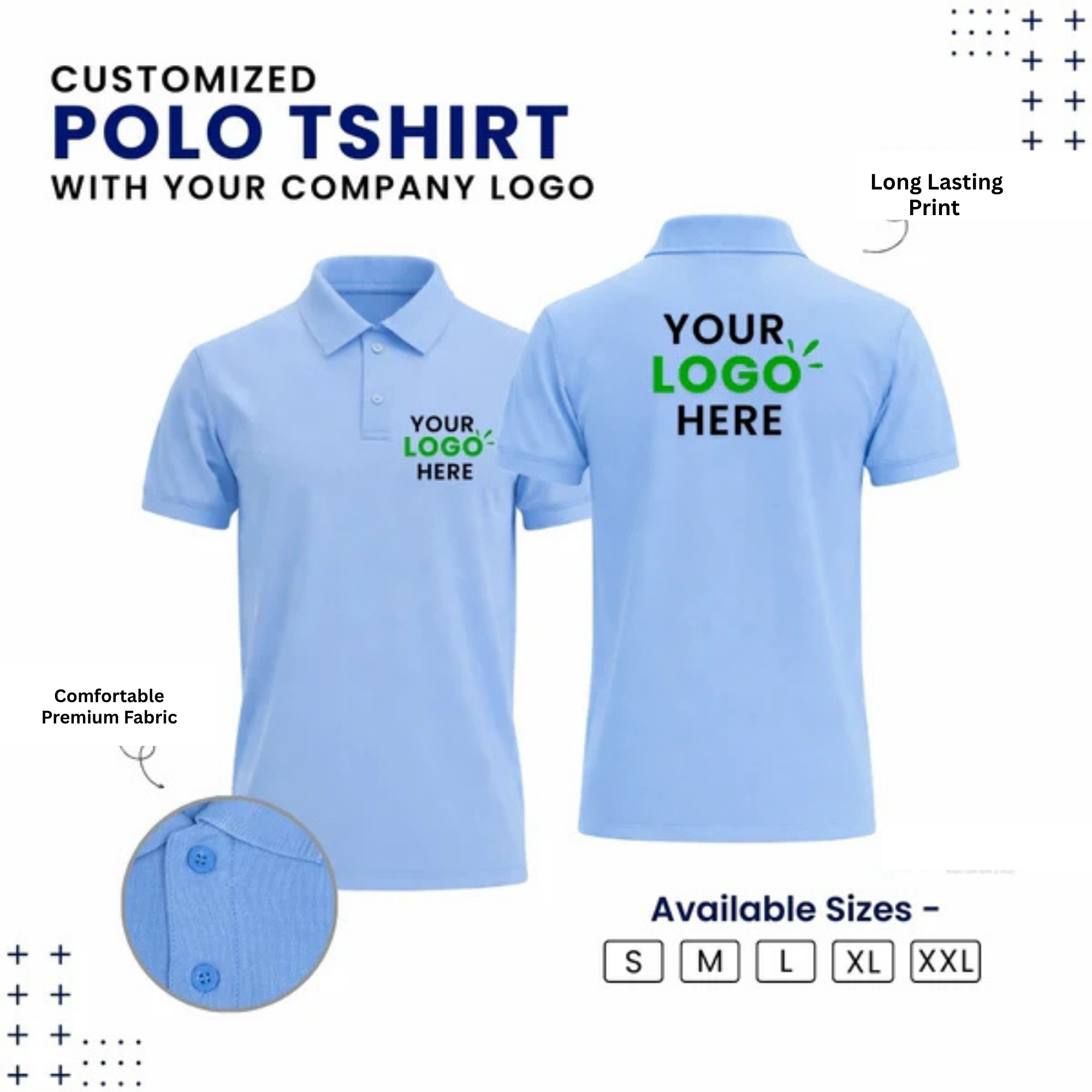 Customized Polo T-Shirt With Your Company Logo | Order Logo Printed Tees | Beunq.in
