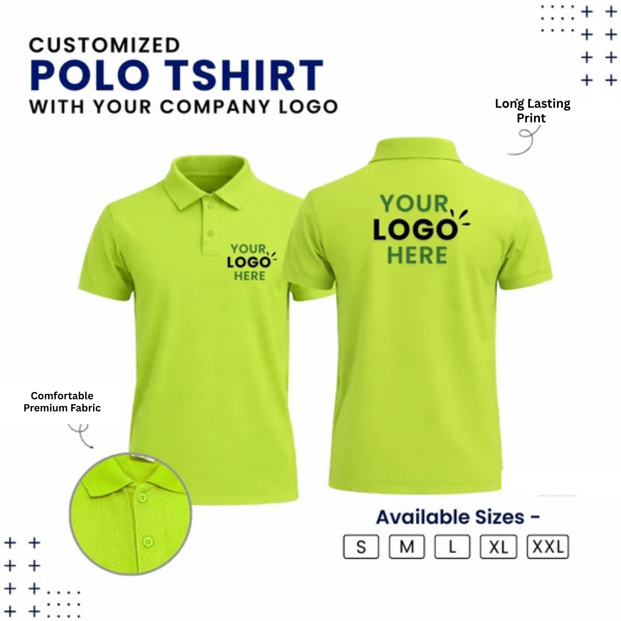 Customized Polo T-Shirt With Your Company Logo | Order Logo Printed Tees | Beunq.in