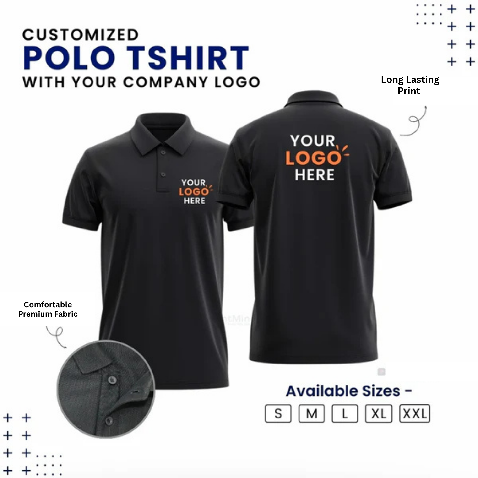 Customized Polo T-Shirt With Your Company Logo | Order Logo Printed Tees | Beunq.in