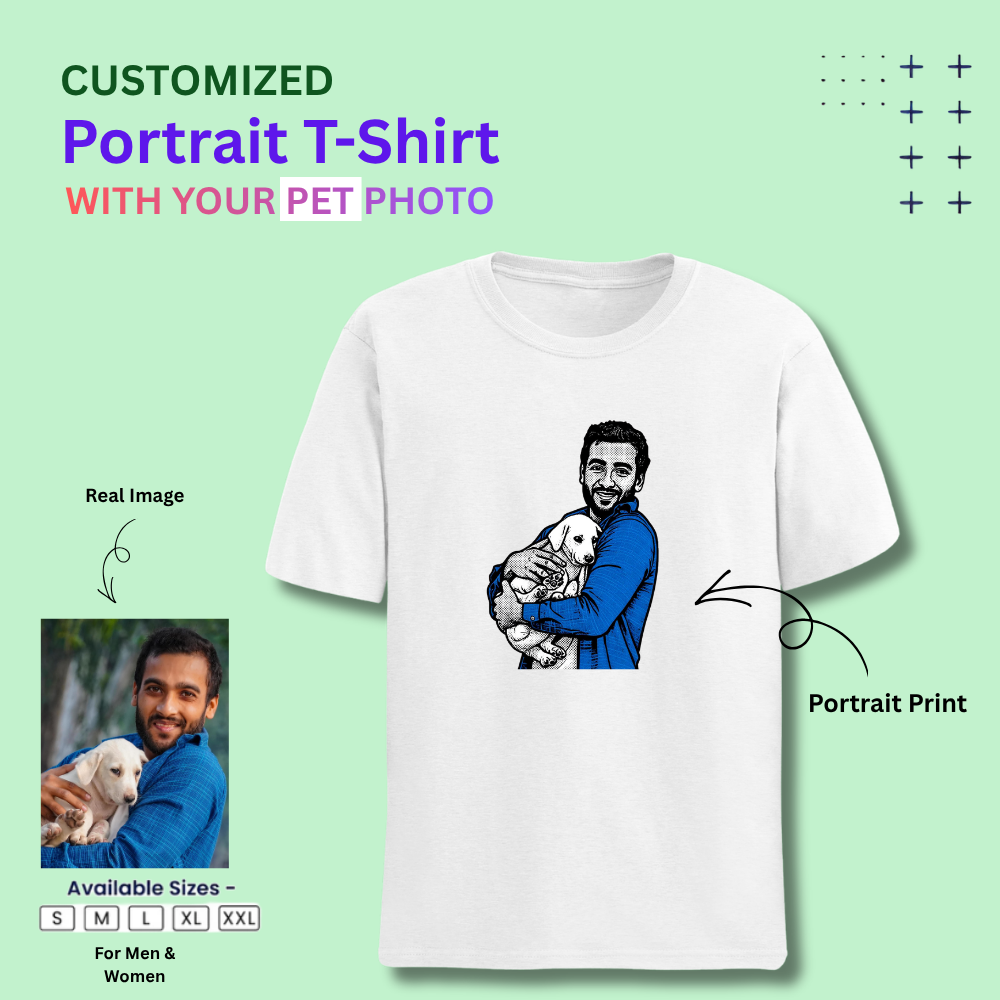 Personalized Photo Print T-Shirt | Premium 200 GSM Fabric | Regular Fit  | Unisex