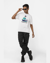 Work is life | Cotton Graphic Print T-Shirt