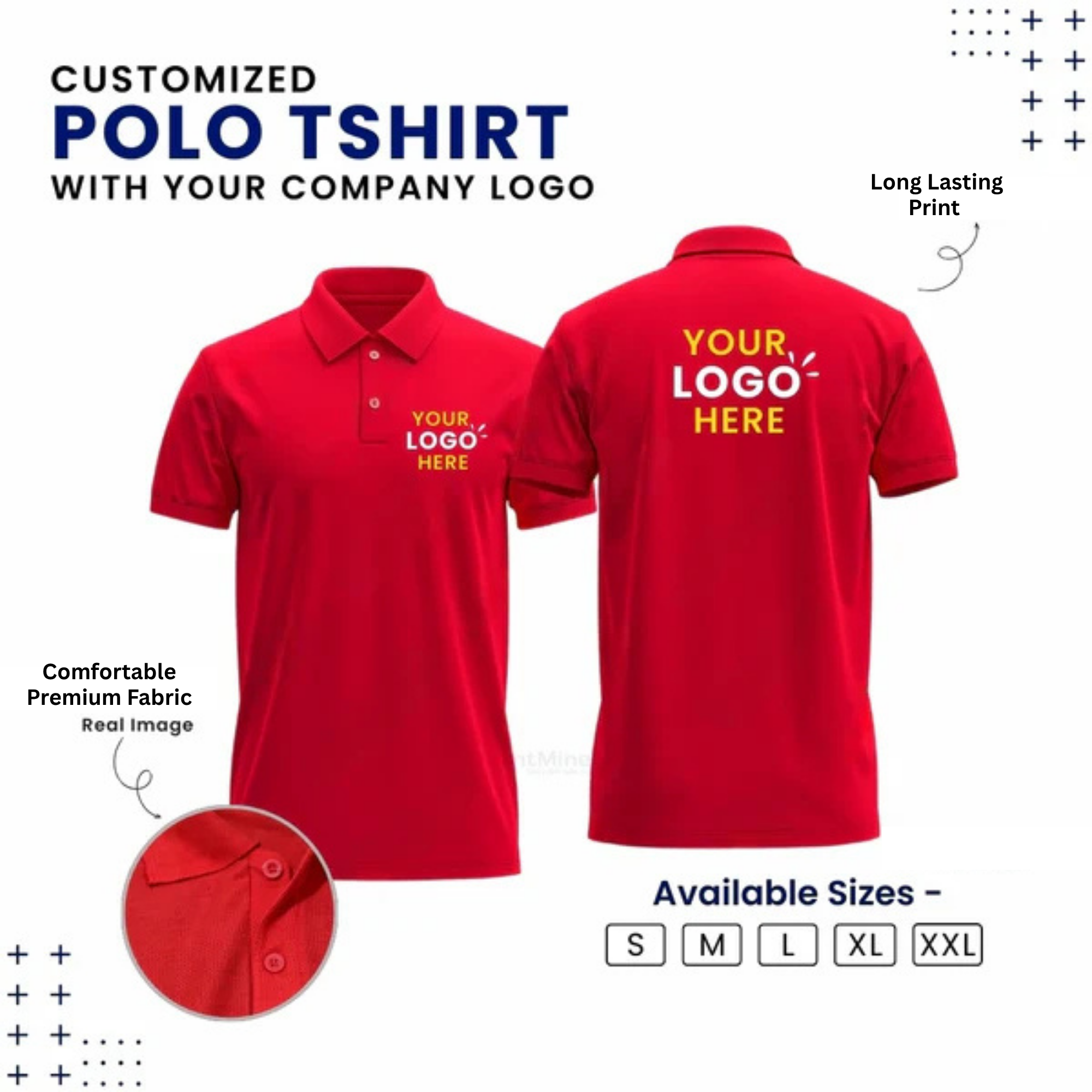 Customized Polo T-Shirt With Your Company Logo | Order Logo Printed Tees | Beunq.in