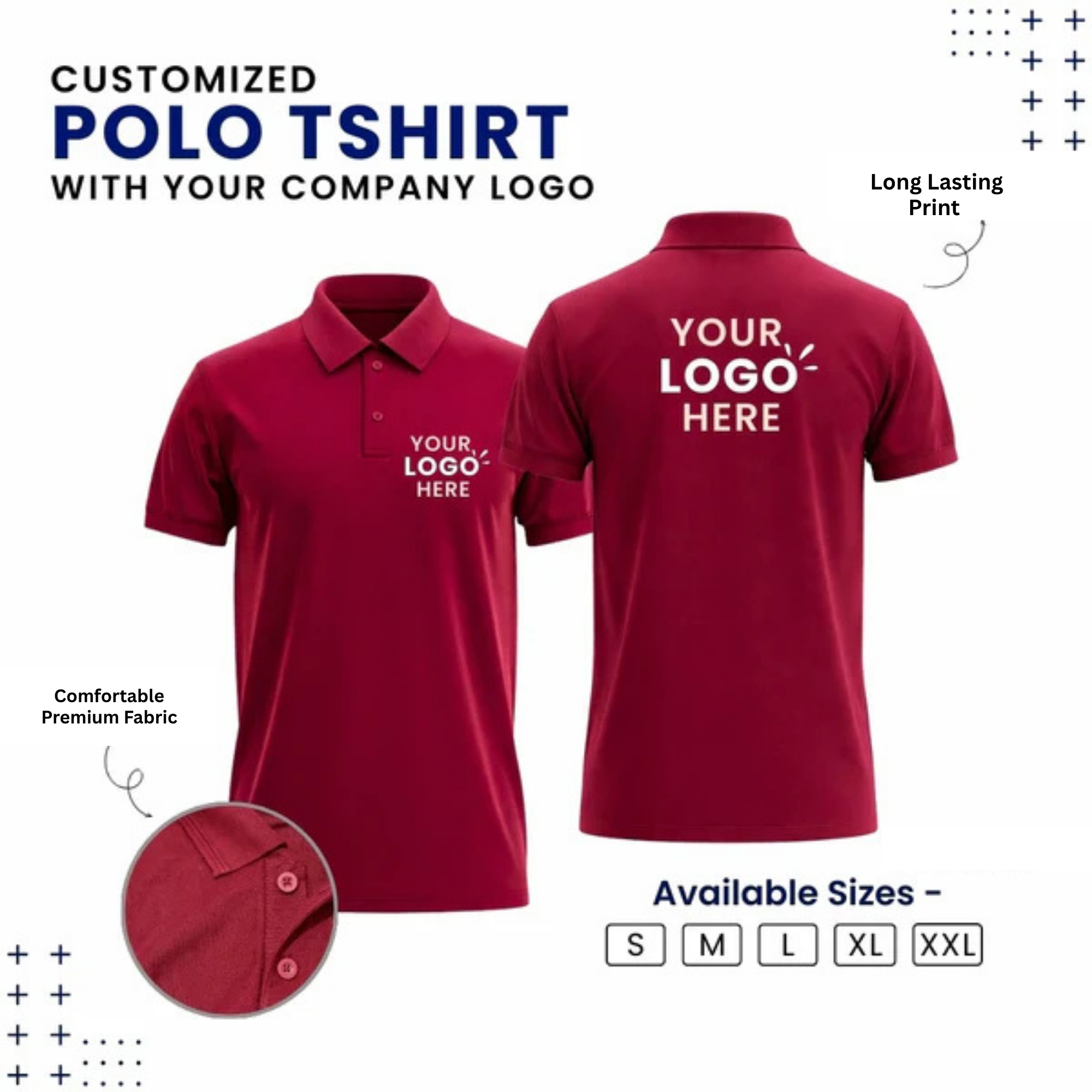 Customized Polo T-Shirt With Your Company Logo | Order Logo Printed Tees | Beunq.in