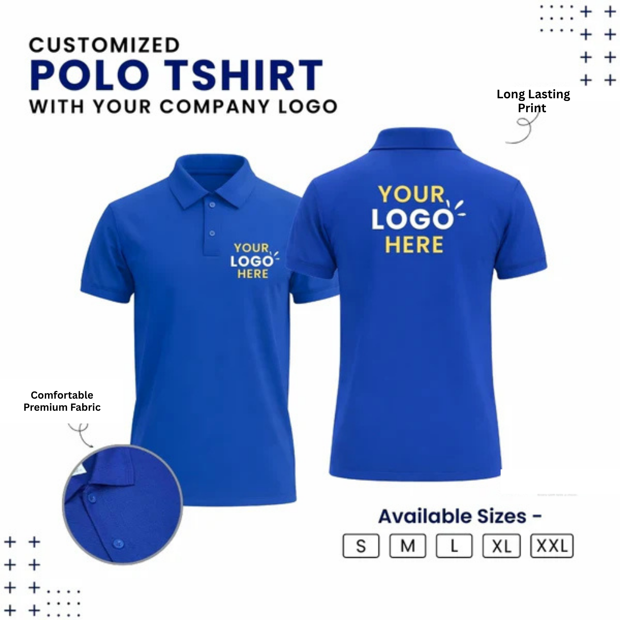 Customized Polo T-Shirt With Your Company Logo | Order Logo Printed Tees | Beunq.in