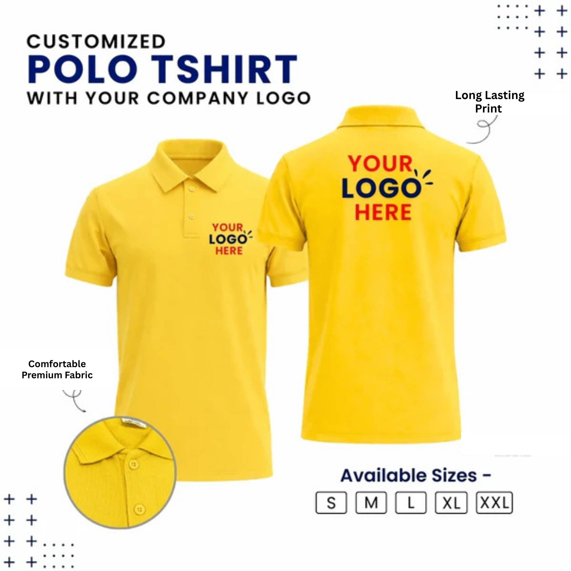 Customized Polo T-Shirt With Your Company Logo | Order Logo Printed Tees | Beunq.in