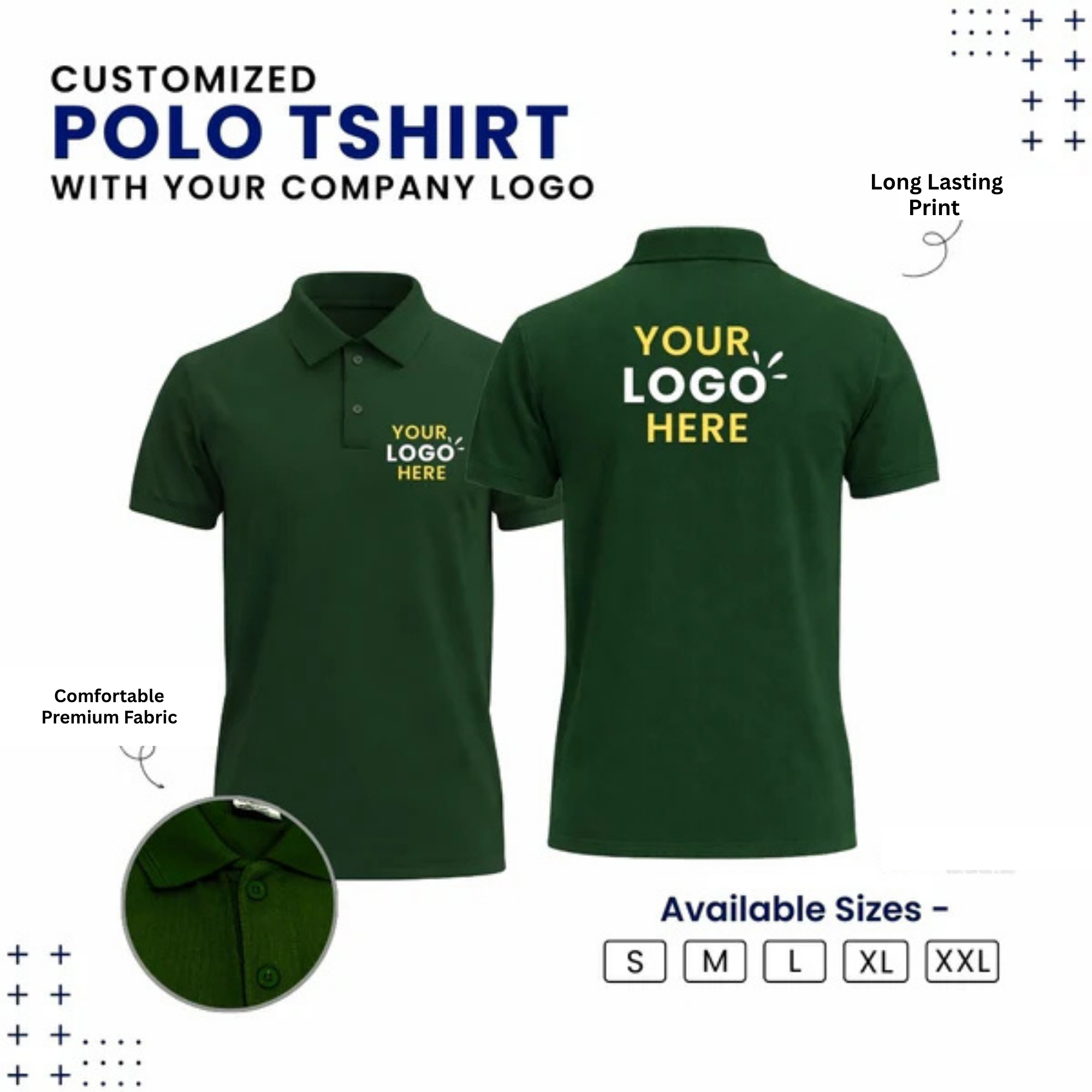 Customized Polo T-Shirt With Your Company Logo | Order Logo Printed Tees | Beunq.in