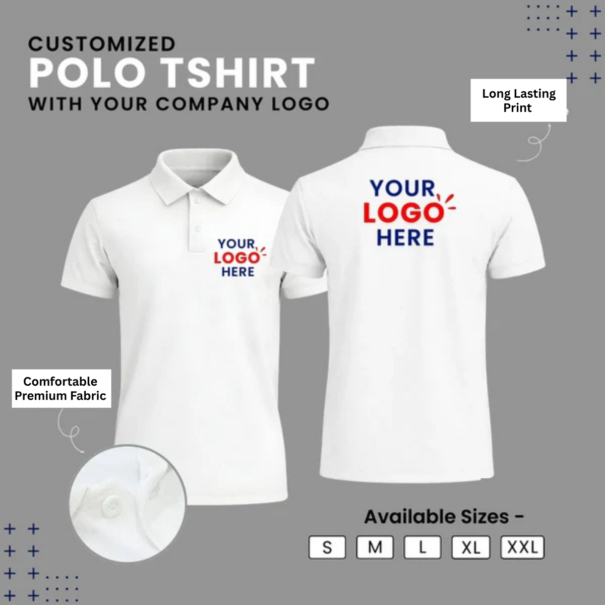 Customized Polo T-Shirt With Your Company Logo | Order Logo Printed Tees | Beunq.in