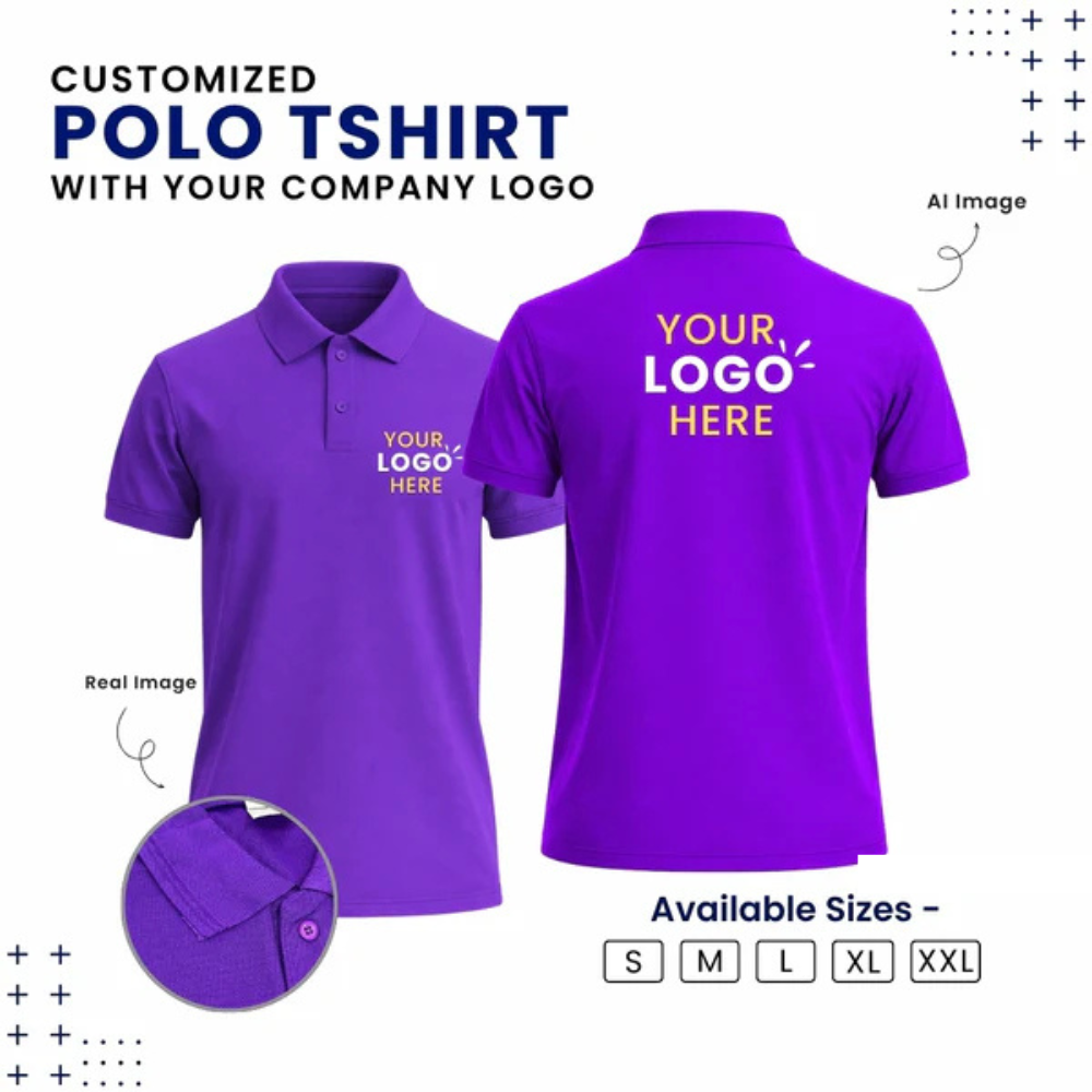 Customized Polo T-Shirt With Your Company Logo | Order Logo Printed Tees | Beunq.in